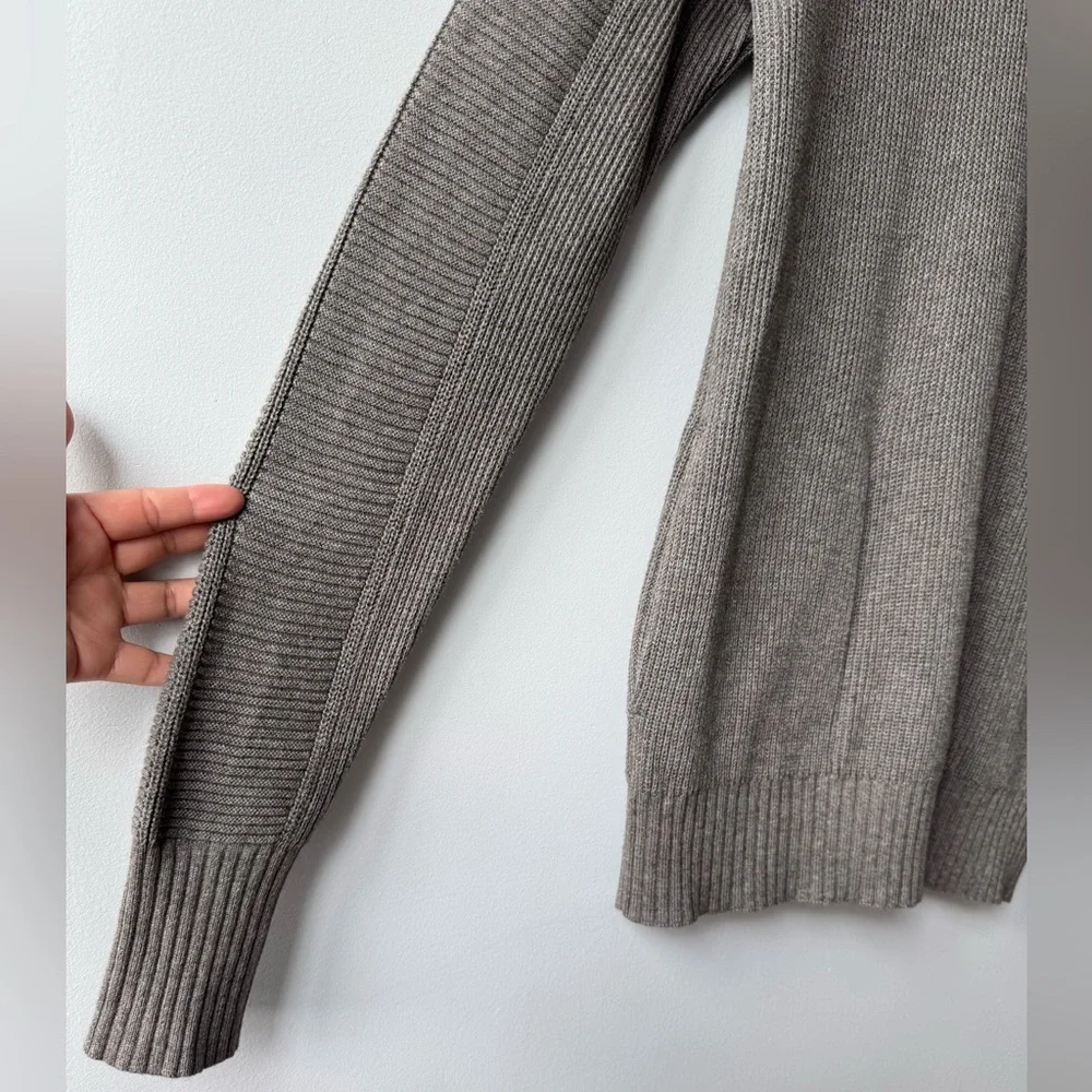 Lululemon Cozy Calling Turtleneck Knit Sweater Heathered Taupe Gray Pima Cotton